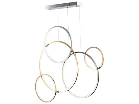 ET2 Union 5-Light Gold LED Geometric Linear Island Pendant