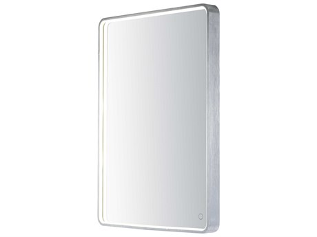 ET2 Brushed Aluminum LED Rectangular Wall Mirror