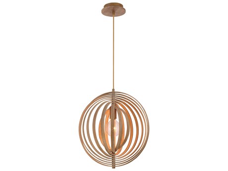 Eurofase Abruzzo 1-Light Wood Brown Globe Pendant
