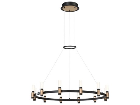 Eurofase Albany 12-Light Deep Black Brass LED Round Chandelier