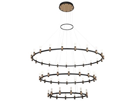Eurofase Albany 51-Light Deep Black Brass LED Round Tiered Chandelier