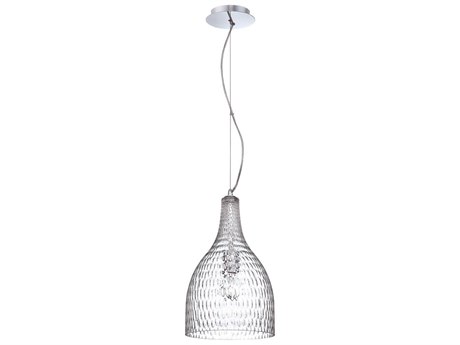 Eurofase Altima 1-Light Chrome Clear Glass Bell Mini Pendant