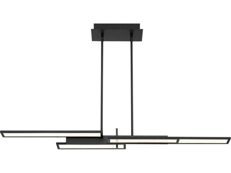 Eurofase Bayswater 1-Light Matte Black Glass LED Geometric Linear Island Pendant