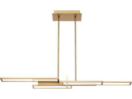 Eurofase Bayswater 1-Light Vb Gold Glass LED Geometric Island Pendant