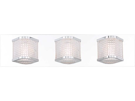 Eurofase Belgroue 3-Light Chrome Glass LED Vanity Light