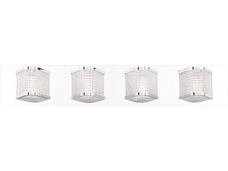 Eurofase Belgroue 4-Light Chrome Glass LED Vanity Light
