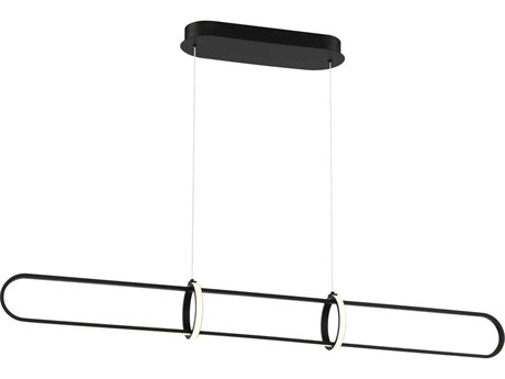 Eurofase Berkley Matte Black LED Geometric Linear Island Pendant