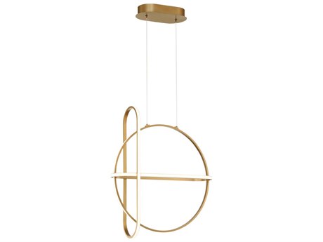 Eurofase Berkley Satin Gold Glass LED Geometric Round Pendant