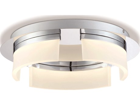 Eurofase Bria 3-Light Chrome LED Geometric Round Flush Mount