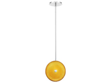 Eurofase Caledonia Chrome Yellow Glass LED Round Mini Pendant