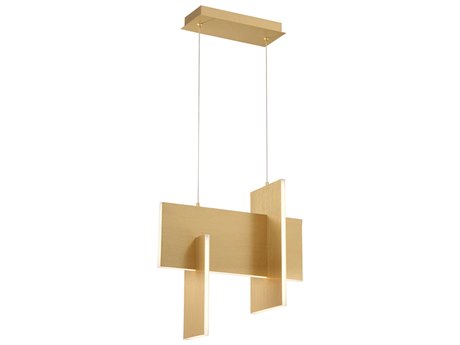 Eurofase Coburg 1-Light Painting Bronze LED Geometric Linear Pendant