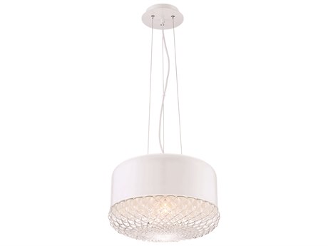 Eurofase Corson 1-Light White Glass Drum Pendant