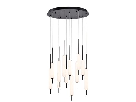Eurofase Cumberland 12-Light Black Glass LED Pendant