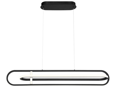 Eurofase Demark Matte Black LED Geometric Linear Island Pendant