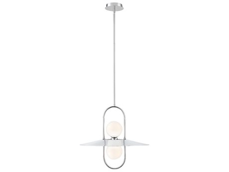 Eurofase Millbrook 2-Light Chrome Glass LED Globe Geometric Pendant