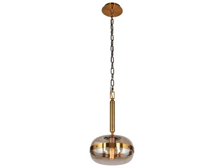 Eurofase Nottingham 1-Light Ancient Brass Glass Globe Mini Pendant