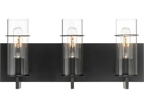 Eurofase Pista 3-Light Black Glass Vanity Light