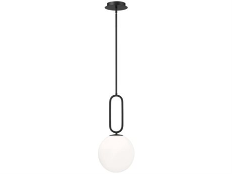 Eurofase Prospect 1-Light Acid Opal Matte Black Glass Globe Mini Pendant