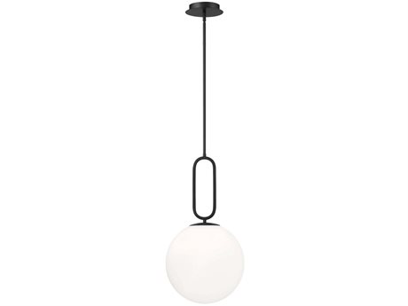 Eurofase Prospect 1-Light Acid Opal Matte Black Glass Globe Mini Pendant