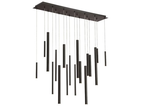 Eurofase Santana 18-Light8-Light Black LED Cylinder Linear Island Pendant