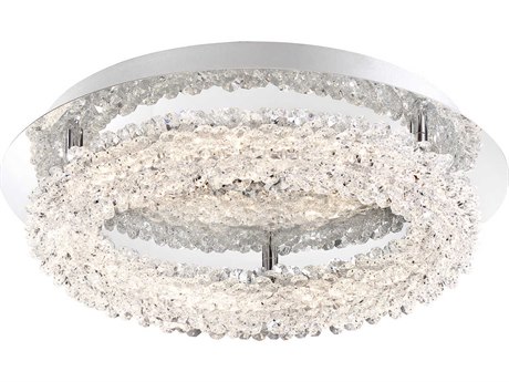 Eurofase Sassi Chrome Crystal LED Round Flush Mount
