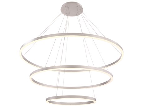 Eurofase Spunto 3-Light Silver LED Round Tiered Pendant