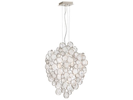 Eurofase Trento 7-Light Champagne Silver Glass Chandelier