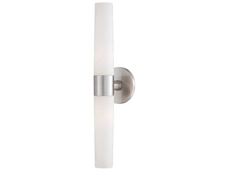 Eurofase Vesper 2-Light Brushed Nickel Glass Wall Sconce