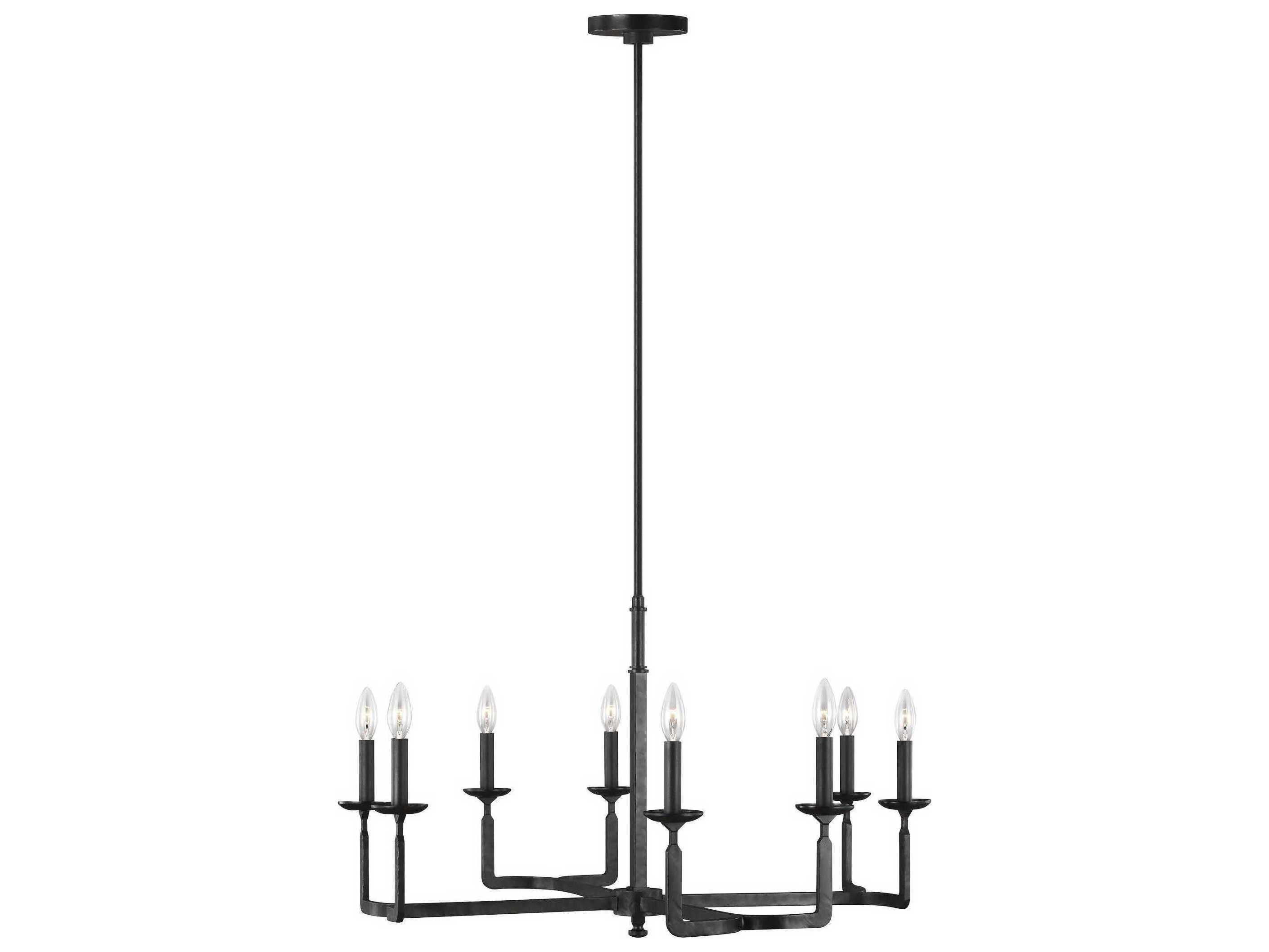 Feiss Ansley Aged Iron 32'' Wide Medium Chandelier | FEIF32918AI