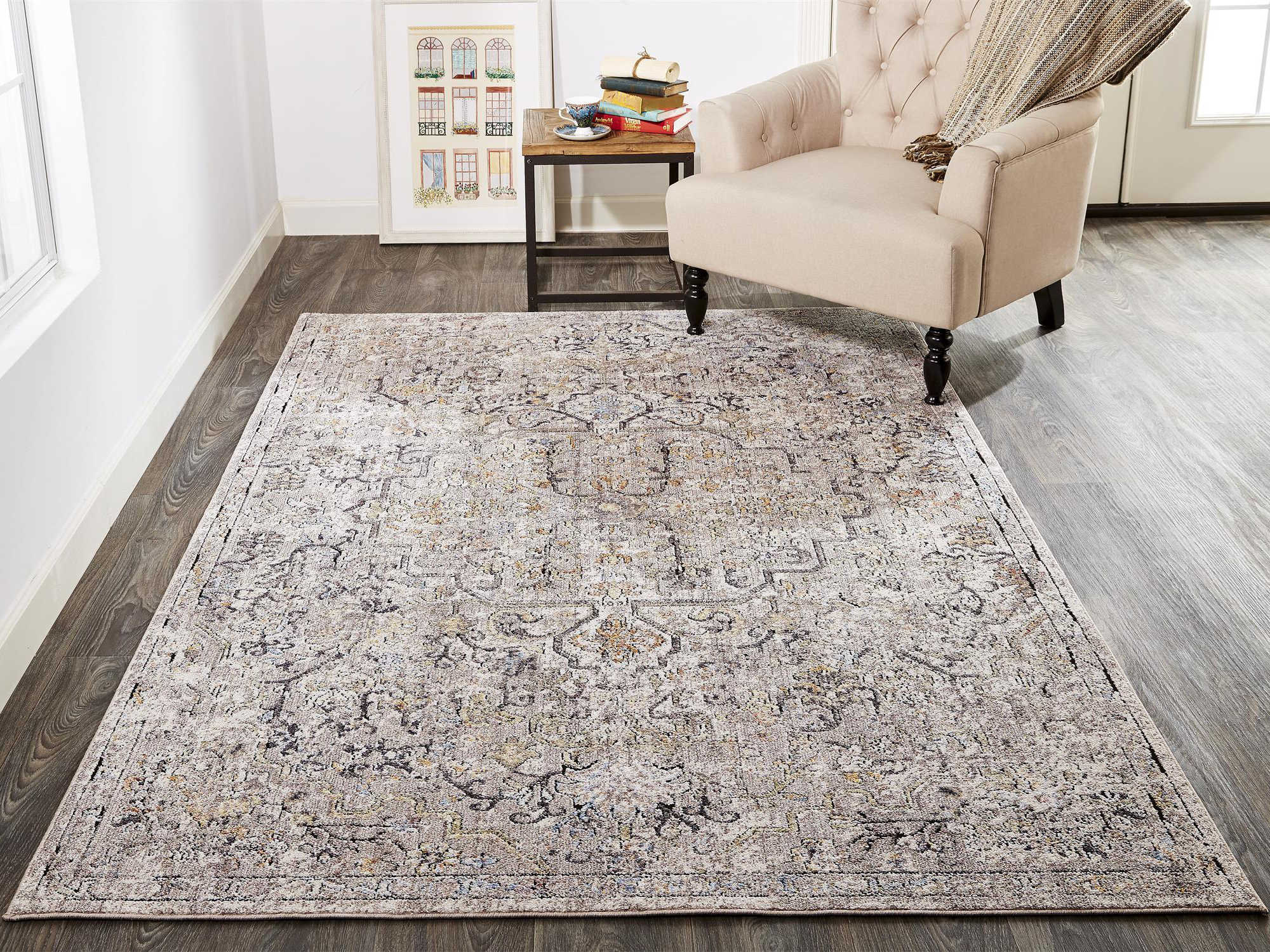 Feizy Rugs Armant Floral Area Rug FZ3911FGRAY