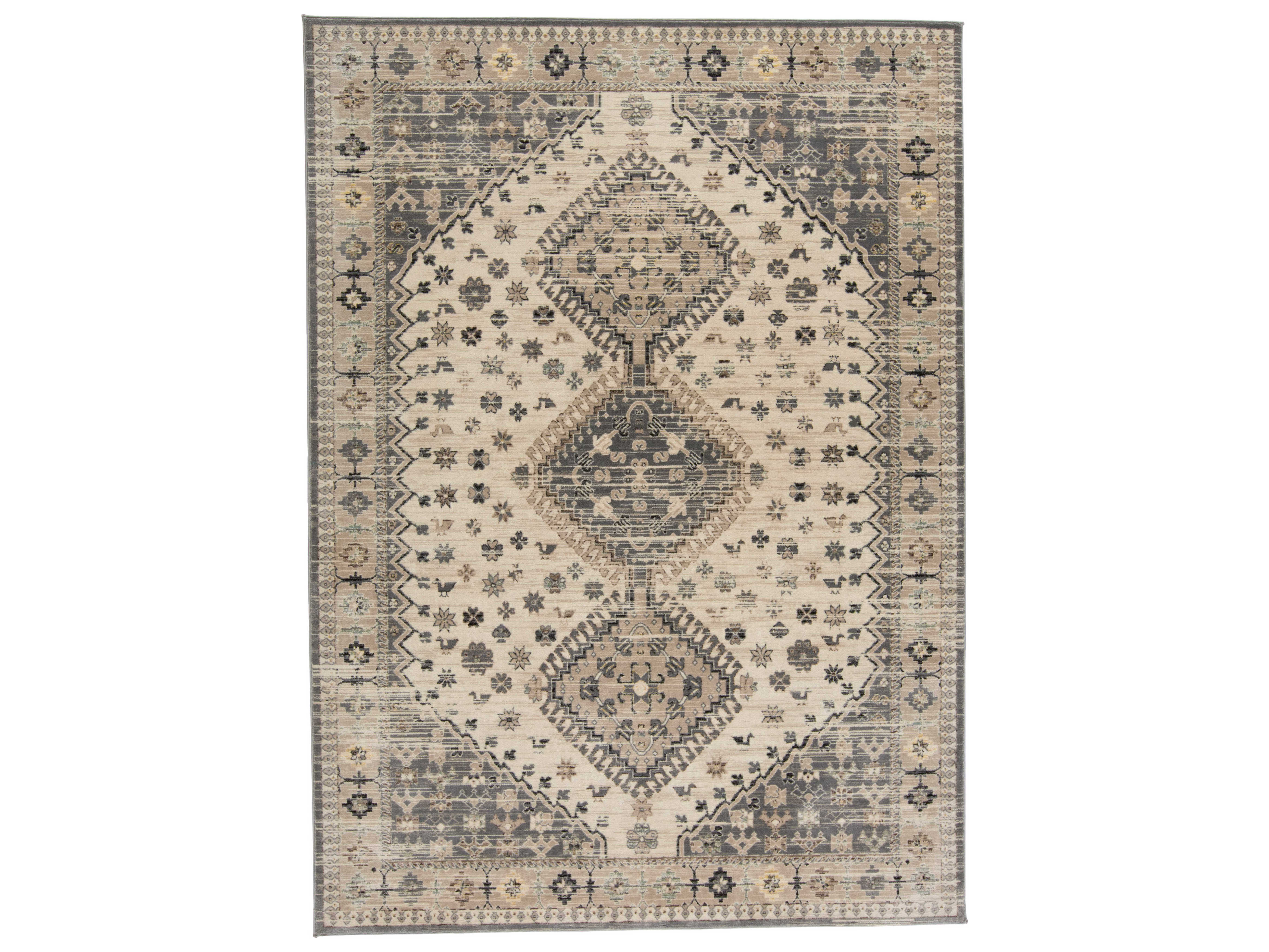 Feizy Rugs Grayson Beige / Gray Rectangular Area Rug FZ3577FBEIGEGRAY
