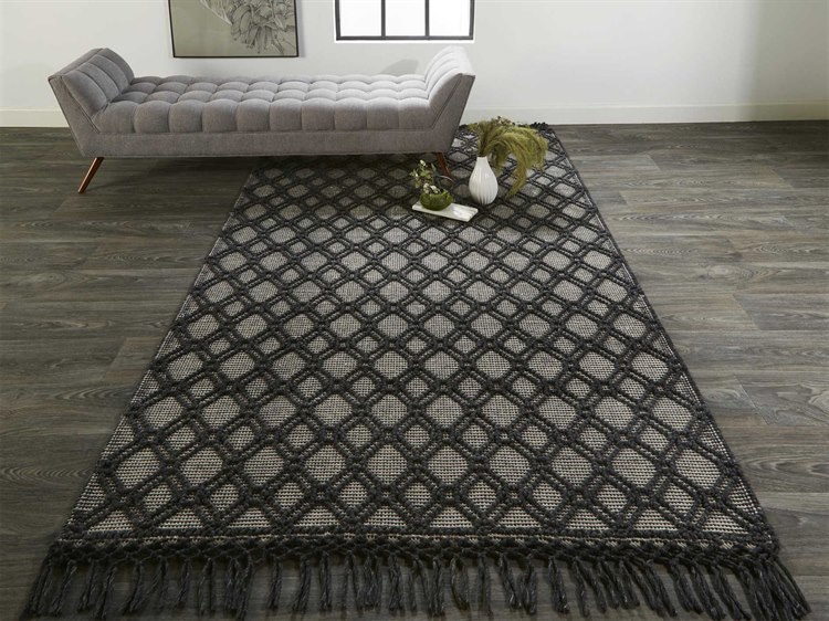 Feizy Rugs Phoenix Black Ivory Rectangular Area Rug