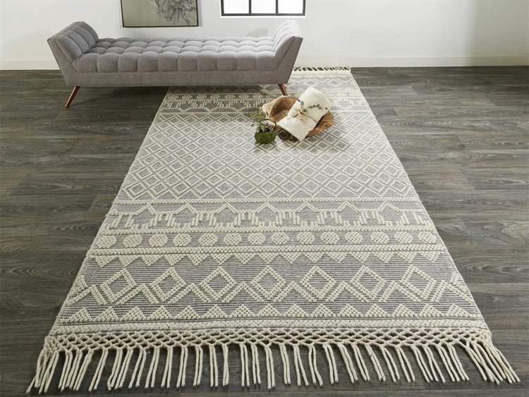 Feizy Rugs Phoenix Geometric Area Rug FZ0809FGRAYIVORY