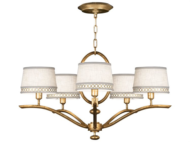Fine Art Handcrafted Lighting Allegretto 5-Light Gold Drum Chandelier