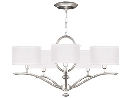 Fine Art Handcrafted Lighting Allegretto 5-Light Silver Leaf Drum Chandelier