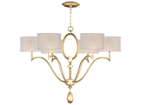 Fine Art Handcrafted Lighting Allegretto 6-Light Gold Leaf Candelabra Chandelier