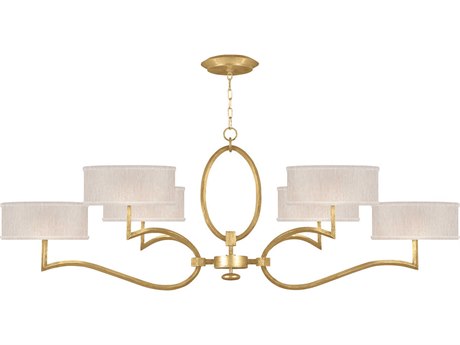 Fine Art Handcrafted Lighting Allegretto 6-Light Gold Leaf Drum Island Pendant