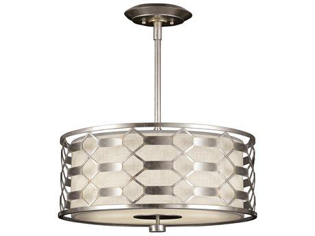 Fine Art Handcrafted Lighting Allegretto 3-Light Silver Drum Pendant