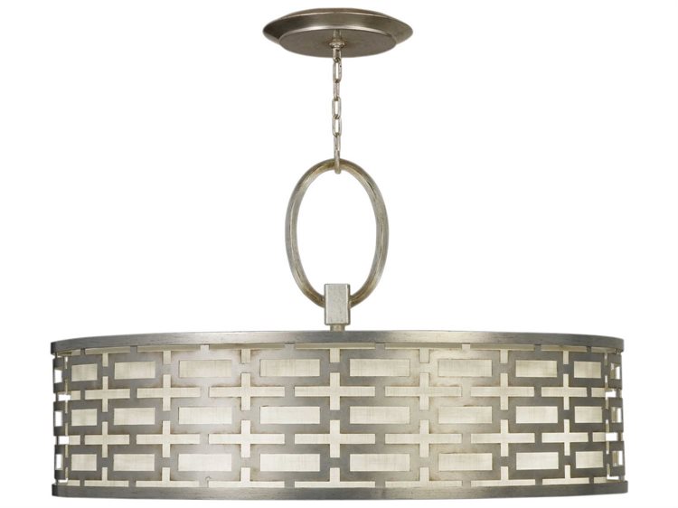 Fine Art Handcrafted Lighting Allegretto 5-Light Silver Drum Geometric Pendant