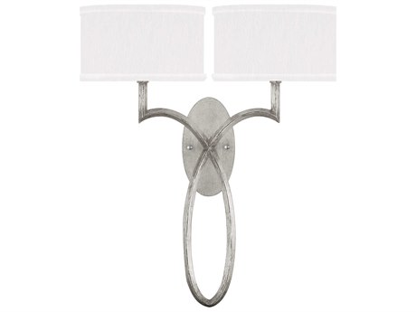 Fine Art Handcrafted Lighting Allegretto 2-Light Silver Leaf Wall Sconce