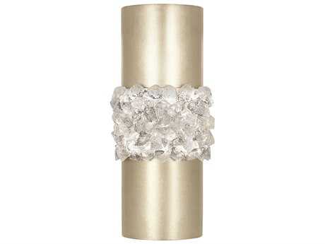 Fine Art Handcrafted Lighting Arctic Halo Champagne Tinted Gold Leaf Crystal Glass Wall Sconce