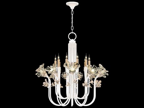 Fine Art Handcrafted Lighting Azu 20-Light White Crystal Candelabra Chandelier