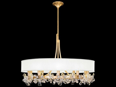 Fine Art Handcrafted Lighting Azu 10-Light Gold Crystal Candelabra Chandelier