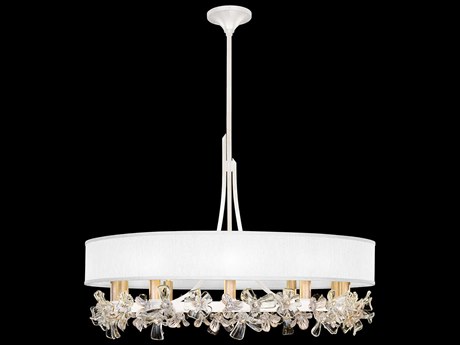 Fine Art Handcrafted Lighting Azu 10-Light White Crystal Candelabra Tiered Chandelier