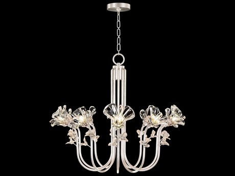 Fine Art Handcrafted Lighting Azu 10-Light Silver Crystal Bell Chandelier
