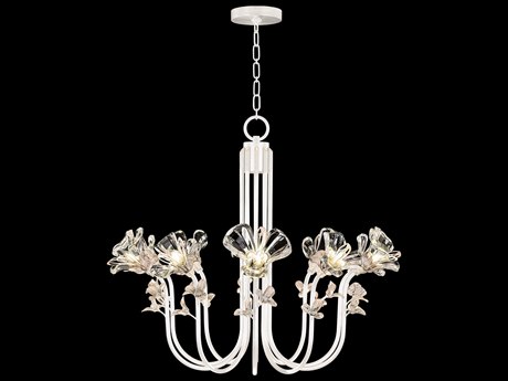 Fine Art Handcrafted Lighting Azu 10-Light White Crystal Candelabra Chandelier
