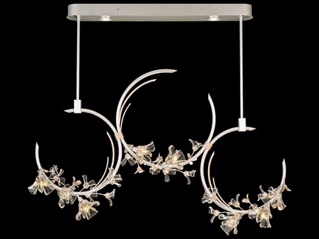 Fine Art Handcrafted Lighting Azu 10-Light Silver Crystal Island Pendant