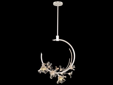 Fine Art Handcrafted Lighting Azu 3-Light Silver Crystal Pendant