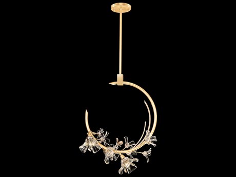 Fine Art Handcrafted Lighting Azu 3-Light Gold Crystal Pendant