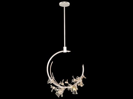 Fine Art Handcrafted Lighting Azu 3-Light Silver Crystal Pendant
